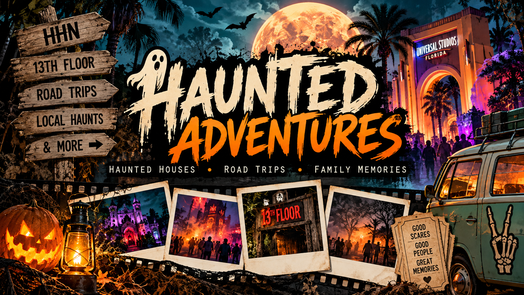 Haunted Adventures featuring haunted houses, October road trips and family memories from years of exploring haunts together.